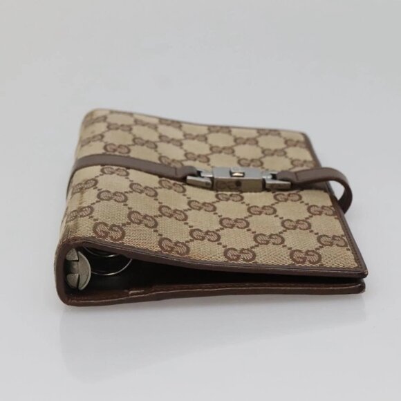 GUCCI GG Canvas Jackie Day Planner Cover Beige Silver 29961 Auth 138492 - Picture 6 of 16